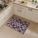 Blush Pink Navy Geometric Modern Area Rug