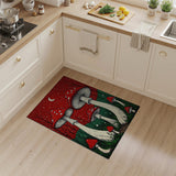 Psychedelic Red Mushroom Forest Area Rug