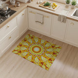 Vibrant Yellow Mandala Frog Area Rug