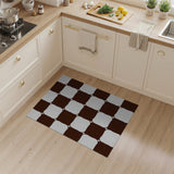 Distressed Brown Checkerboard Area Rug