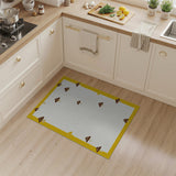 Whimsical Yellow Mushroom Border Area Rug
