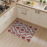 Red Floral Vintage Elegant Red Floral Damask Area Rug