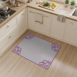 Elegant Pink Swirl Border Area Rug