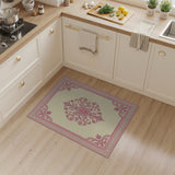 Elegant Pink Floral Medallion Rug