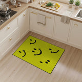 Playful Yellow Smiley Face Kids Cartoon Rug