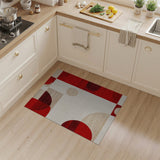 Geometric Modern Abstract Bold Red Geometric Abstract Area Rug
