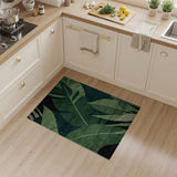 Lush Green Abstract Leaf Area Rug