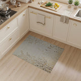 Beige Leaves and Grasses Area Rug