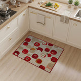 Playful Red Apple Fruit Pattern Area Rug