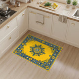 Yellow Floral Vintage Yellow Floral Medallion Area Rug