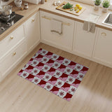 Pink Maroon Snowflake Geometric Area Rug
