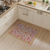 Blush Pink Floral Wildflower Area Rug