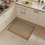 Brown Geometric Woven Border Area Rug