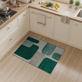 Emerald Green Geometric Block Green Area Rug