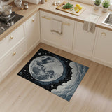 Cosmic Full Moon Night Sky Area Rug