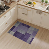 Purple Grey Geometric Block Purple Area Rug