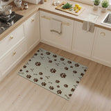 Playful Brown Dog Paw Bone Area Rug