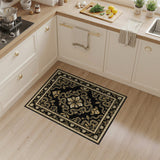 Black Gold Serpent Medallion Area Rug