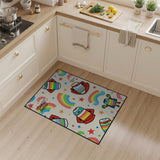Rainbow Superhero Sock Heroes Kids Rug