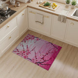 Pink Cherry Blossom Floral Floral Vintage Area Rug
