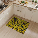 Vibrant Yellow Leopard Print Area Rug
