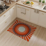 Orange Bold Orange Sunburst Geometric Area Rug