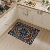 Orange Navy Medallion Persian Area Rug