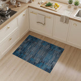 Blue and Teal Grey Geometric Modern Area Rug