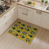 Whimsical Gnome Christmas Yellow Area Rug