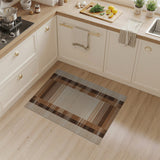 Brown Tan Geometric Stripe Woven Area Rug