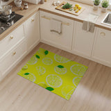 Yellow Fruit Pattern Sunny Lemon Slice Yellow Area Rug