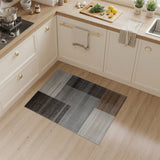 Modern Grey Block Geometric Area Rug