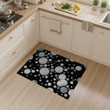 Bubble Burst Black White Abstract Area Rug