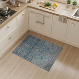 Teal Persian Area Rug with Intricate Motifs