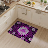 Pink Swirl Daisy Floral Area Rug