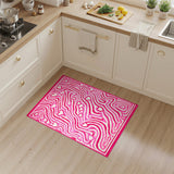 Pink Heart Wave Area Rug