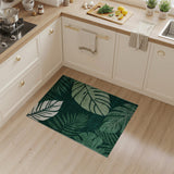 Emerald Monstera Leaf Green Area Rug