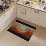 Wavy Layered Sunset Abstract Area Rug