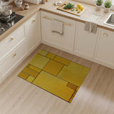 Golden Yellow Geometric Block Area Rug