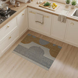 Modern Geometric Arch Area Rug in Grey Mustard