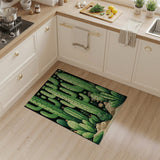 Vibrant Green Cactus Cluster Southwestern Rug