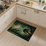 Bigfoot Silhouette Wilderness Forest Rug