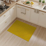 Abstract Area Vibrant Yellow Wavy Abstract Area Rug