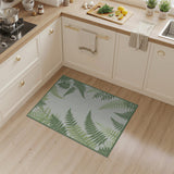 Green Lush Green Fern Leaf Area Rug