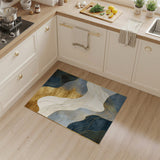 Navy Gold Wave Abstract Area Rug