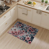 Cherry Blossom Watercolor Pink Area Rug