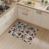 Cute Fox Candy Corn Halloween Rug