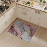 Pink Gold Veined Marble Abstract Area Rug