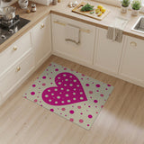 Playful Pink Polka Dot Heart Area Rug