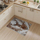 Majestic Spotted Deer Antler Brown Rug